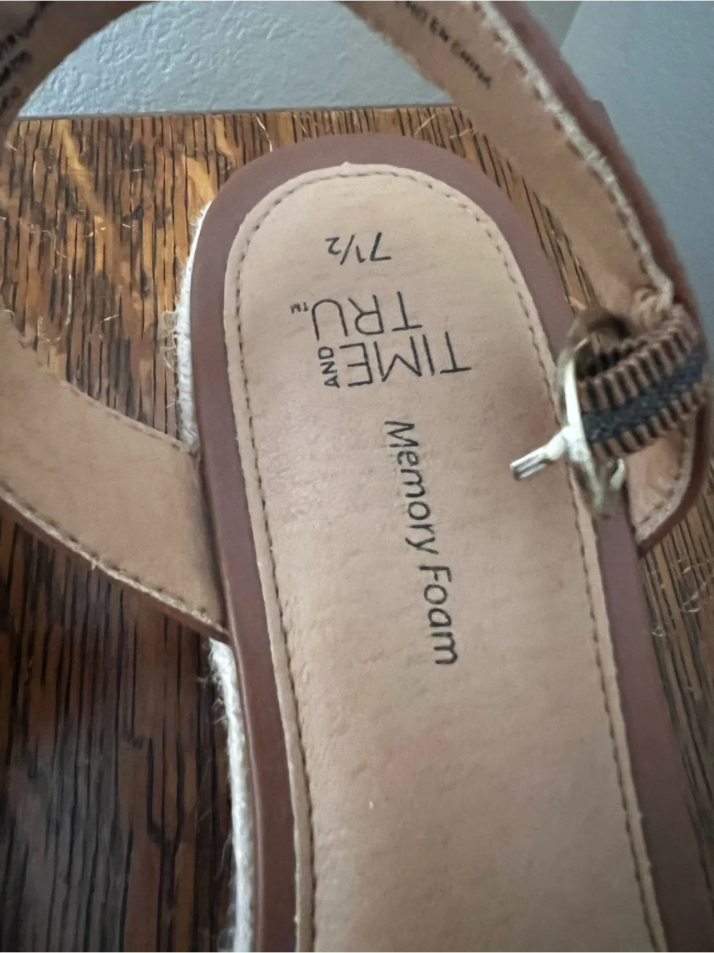 Time and Tru Brown Braided Platform Sandals